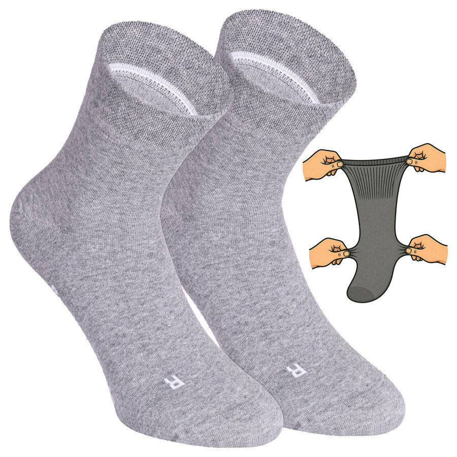 Kurze extra breite weite Socken hellgrau-melange