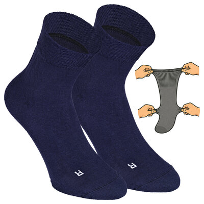 Kurze extra breite weite Socken marine-blau
