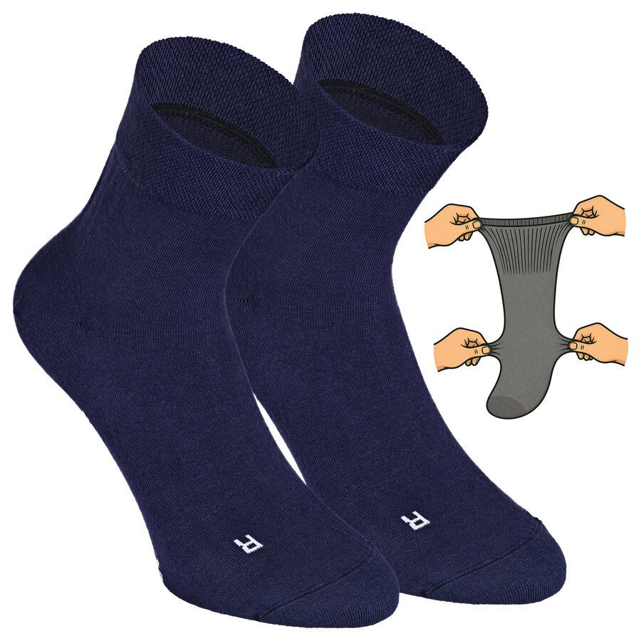 Kurze extra breite weite Socken marine-blau