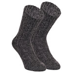 100% Wollsocken mit Alpakawolle anthrazit - 1