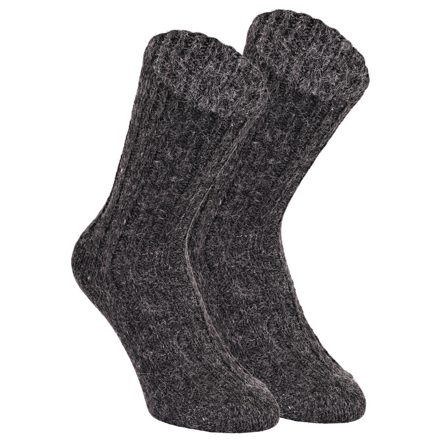 100% Wollsocken mit Alpakawolle anthrazit