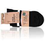 Bambus-Kurzsocken Crew Socks schwarz weiße Ringel - 2