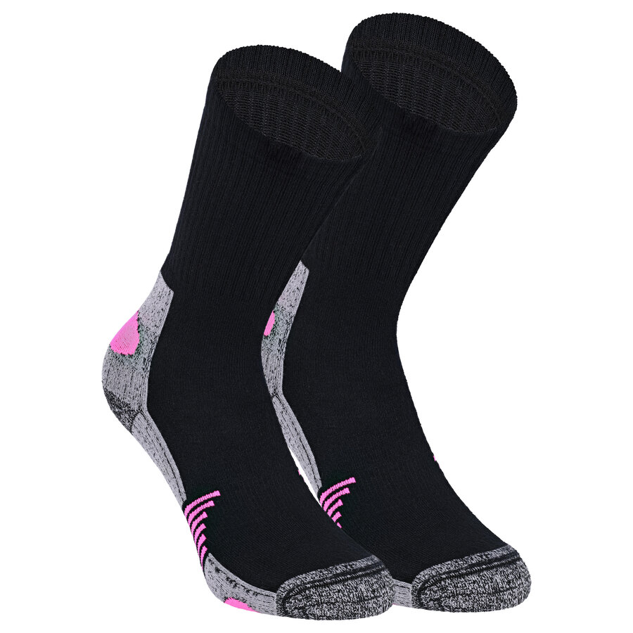 Bambus Sport-Socken Feature-Zonen schwarz-neon-pink