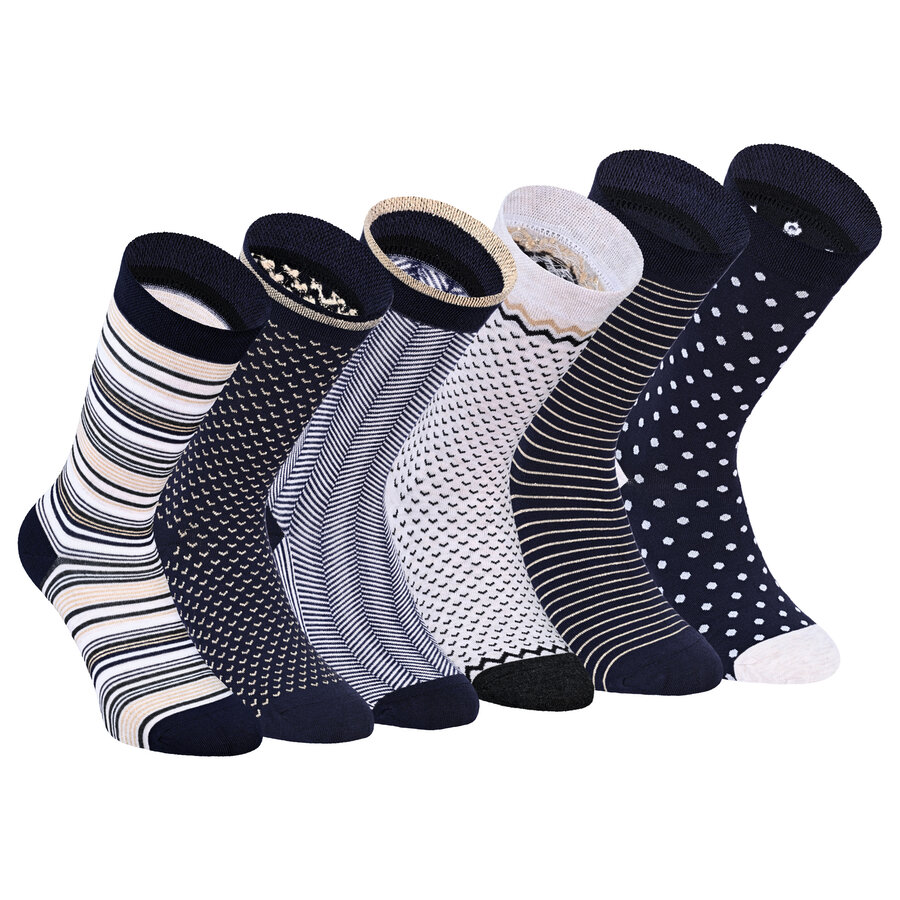 Damen Bambussocken Apollo Glitzer Muster marine-mix