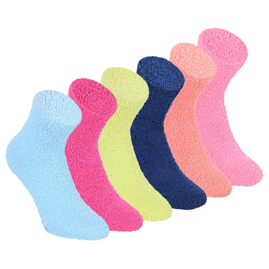 Damen-Kuschelsocken uni-bunt ABS-Noppen