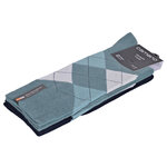 Herrensocken Argyle Karo Muster ohne Gummidruck Camano north atlantic grün-blau - 2