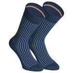 Herrensocken gestreift ohne Gummidruck Camano shadow stripes dark-saphire dunkelblau - 12