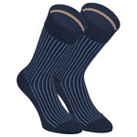Herrensocken gestreift ohne Gummidruck Camano shadow stripes dark-saphire dunkelblau - 8