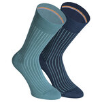 Herrensocken gestreift ohne Gummidruck Camano shadow stripes north atlantic grün-blau - 1