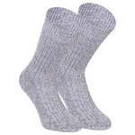 Dicke Norweger Wollsocken hellgrau-melange - 1