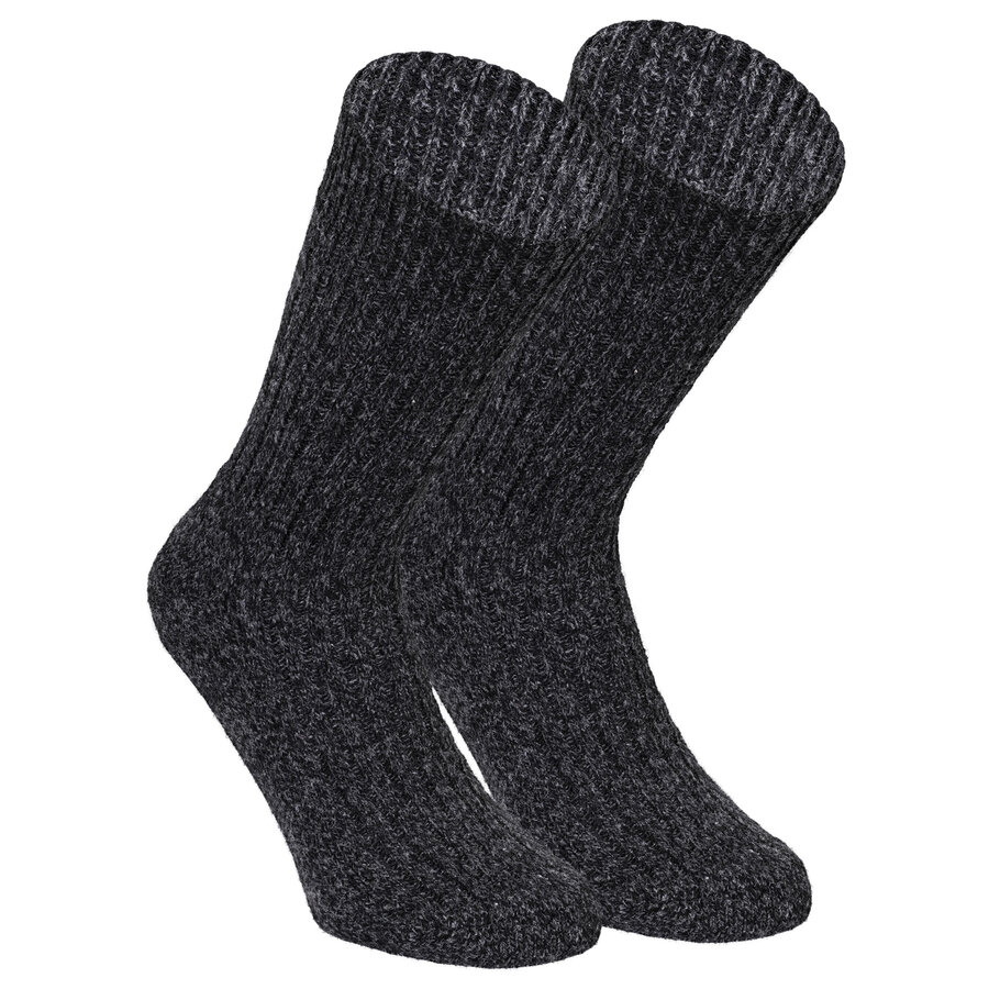 Dicke Woll-Norwegersocken anthrazit-melange