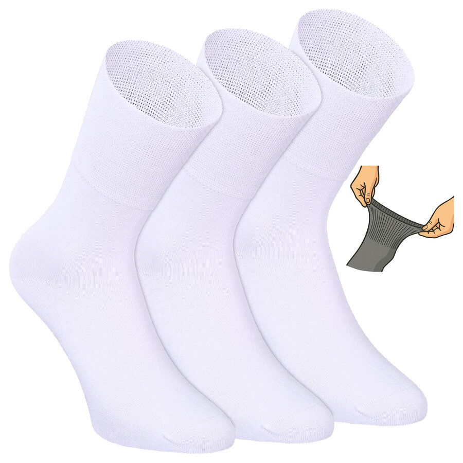 Damen Diabetikersocken ohne Gummidruck 97% Baumwolle weiß