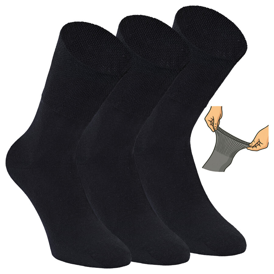 Damen Diabetikersocken ohne Gummidruck 97% Baumwolle schwarz