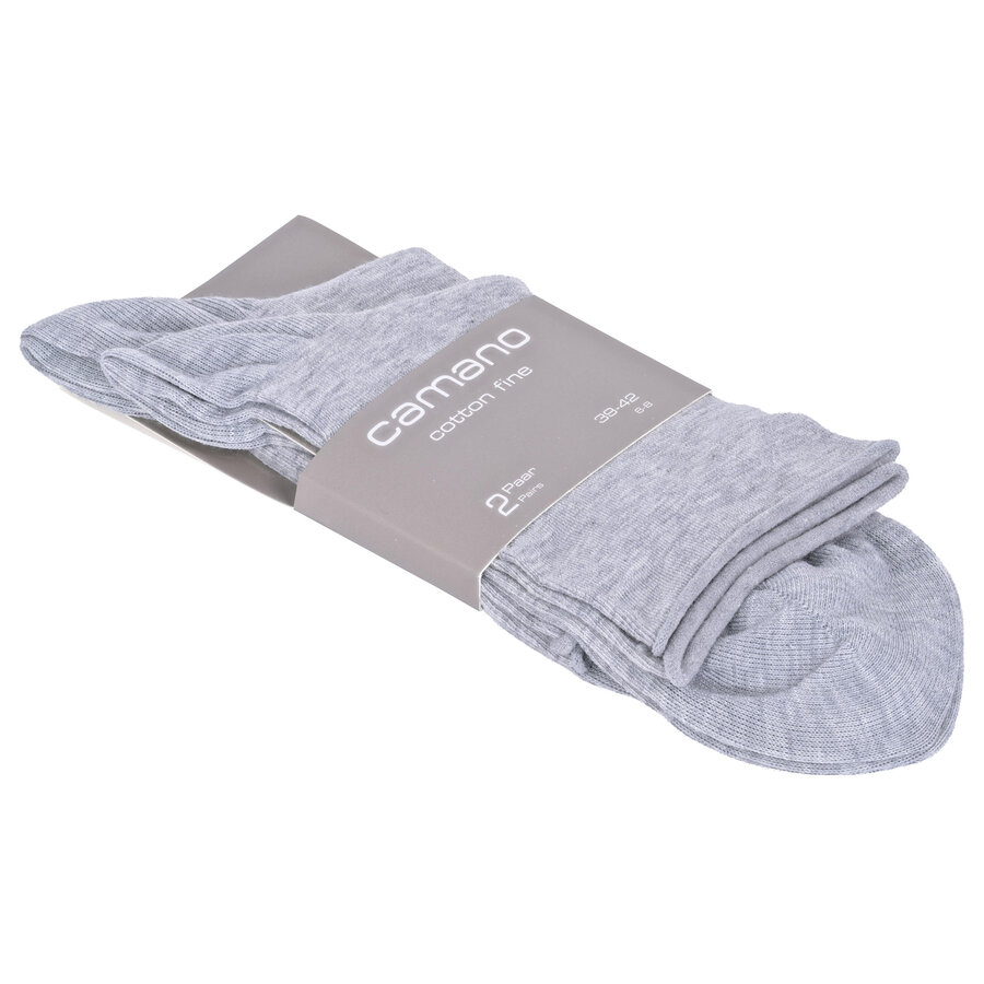 Damen Rollrand-Socken Baumwolle Camano grau melange - 4