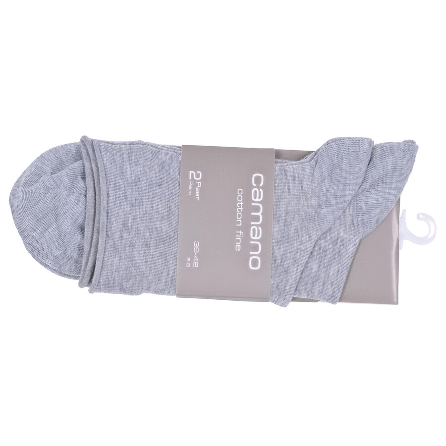 Damen Rollrand-Socken Baumwolle Camano grau melange - 2