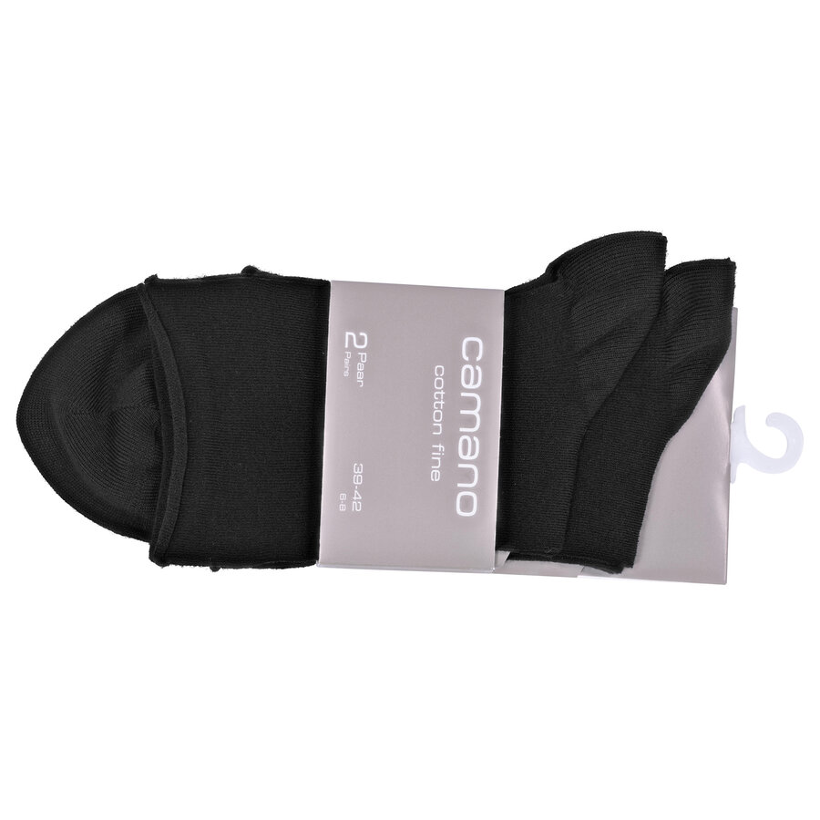 Damen Rollrand-Socken Baumwolle Camano schwarz - 2