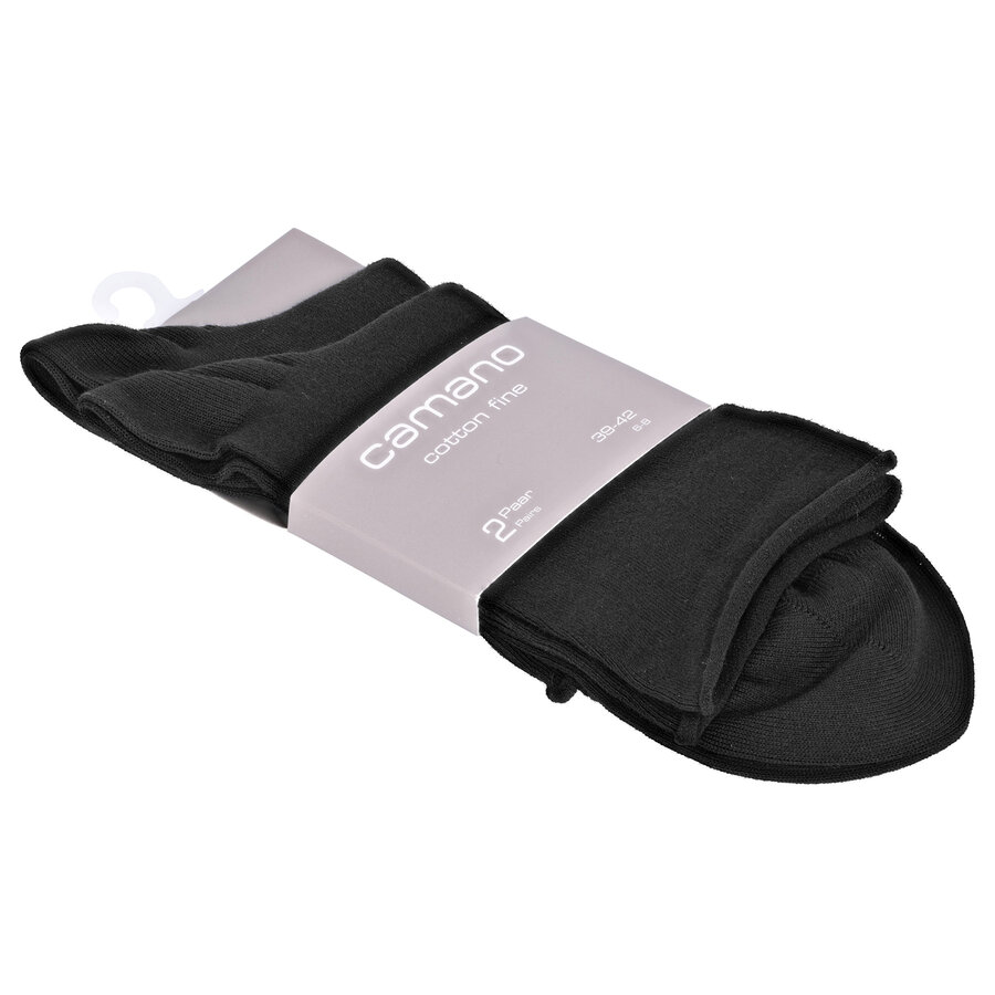 Damen Rollrand-Socken Baumwolle Camano schwarz - 4