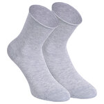 Damen Rollrand-Socken Baumwolle Camano grau melange - 1
