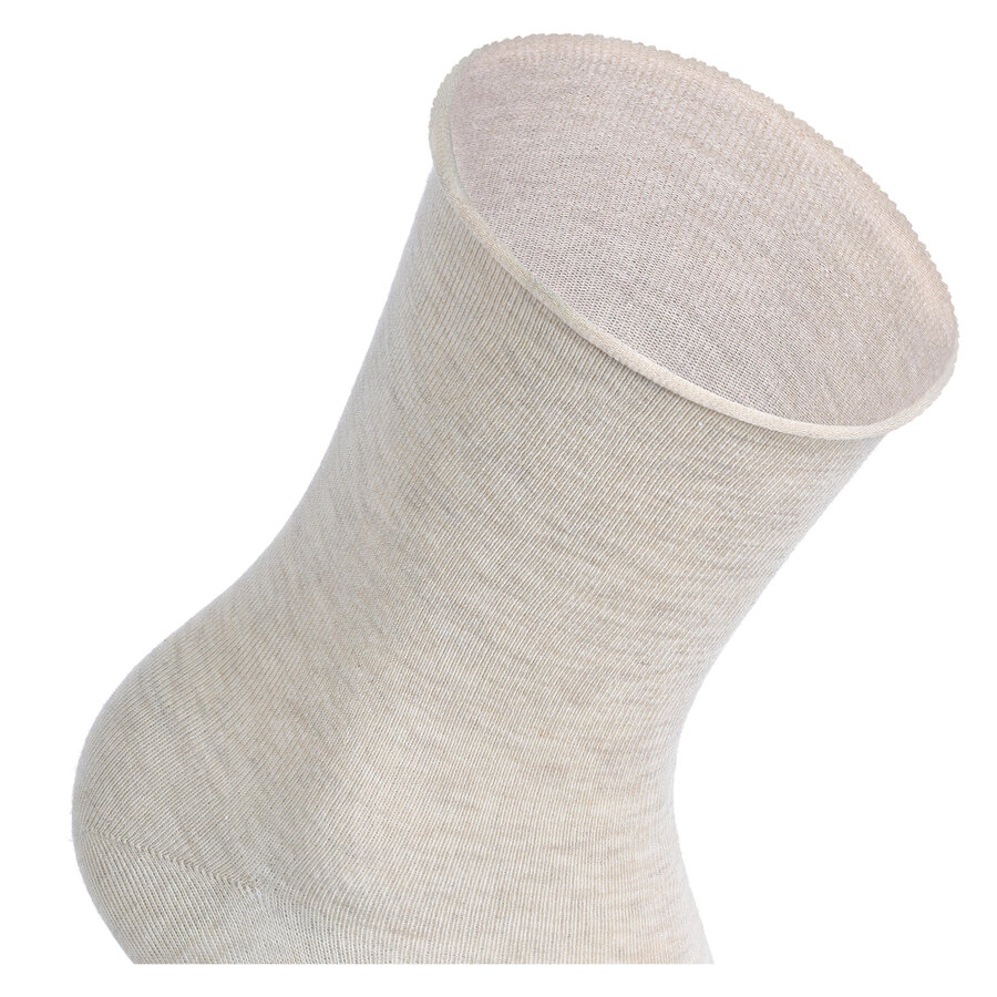 Damen Rollrand-Socken Baumwolle Camano beige-melange - 3