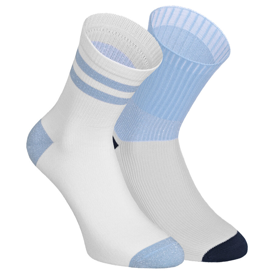 Damensocken seidenweich mit Glitzerfäden Silky angel falls blau-style