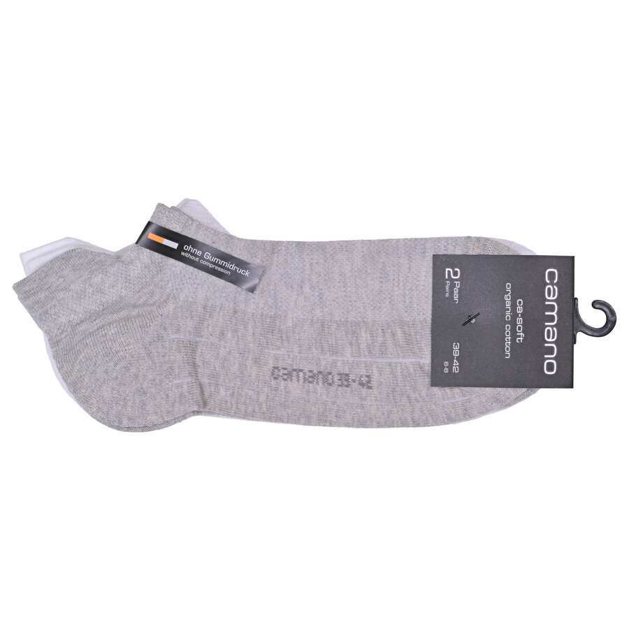 Flap Sneakersocken Baumwolle camano grau-weiß-mix - 2