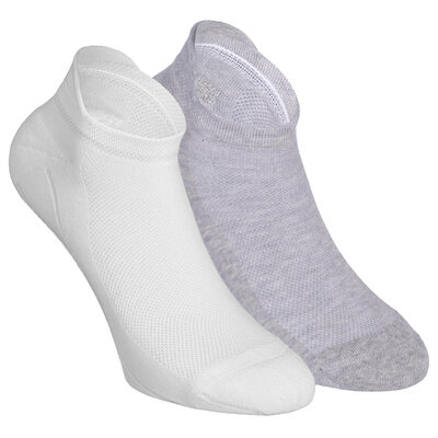 Flap Sneakersocken Bio-Baumwolle camano grau-weiß-mix