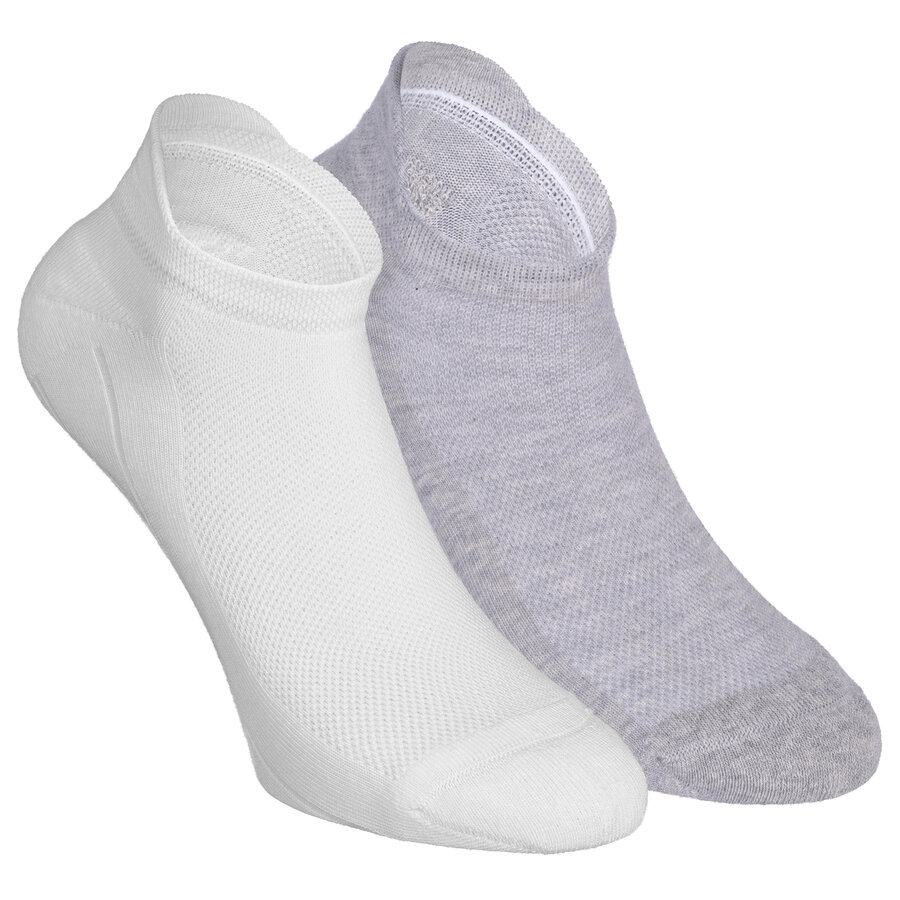 Flap Sneakersocken Bio-Baumwolle camano grau-weiß-mix