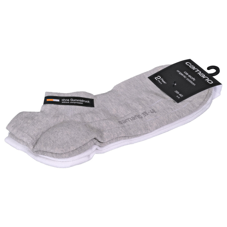 Flap Sneakersocken Baumwolle camano grau-weiß-mix - 3