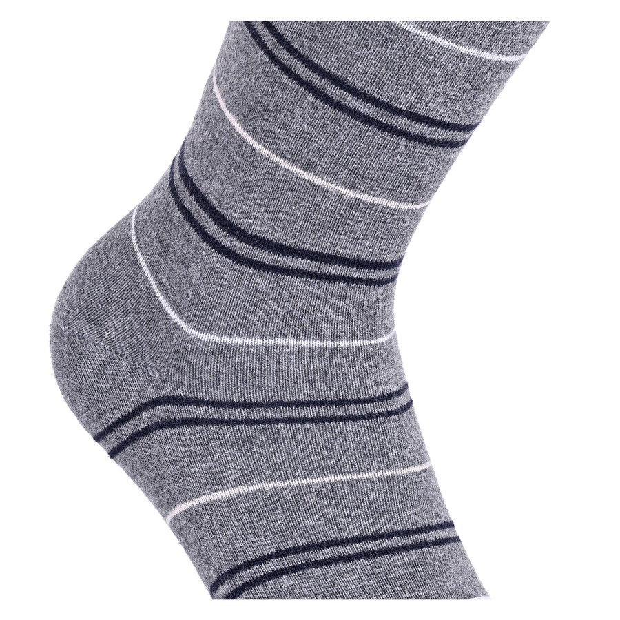Damen Socken Baumwolle Apollo Muster Ringel Herzen Sterne grau-marine-mix - 7