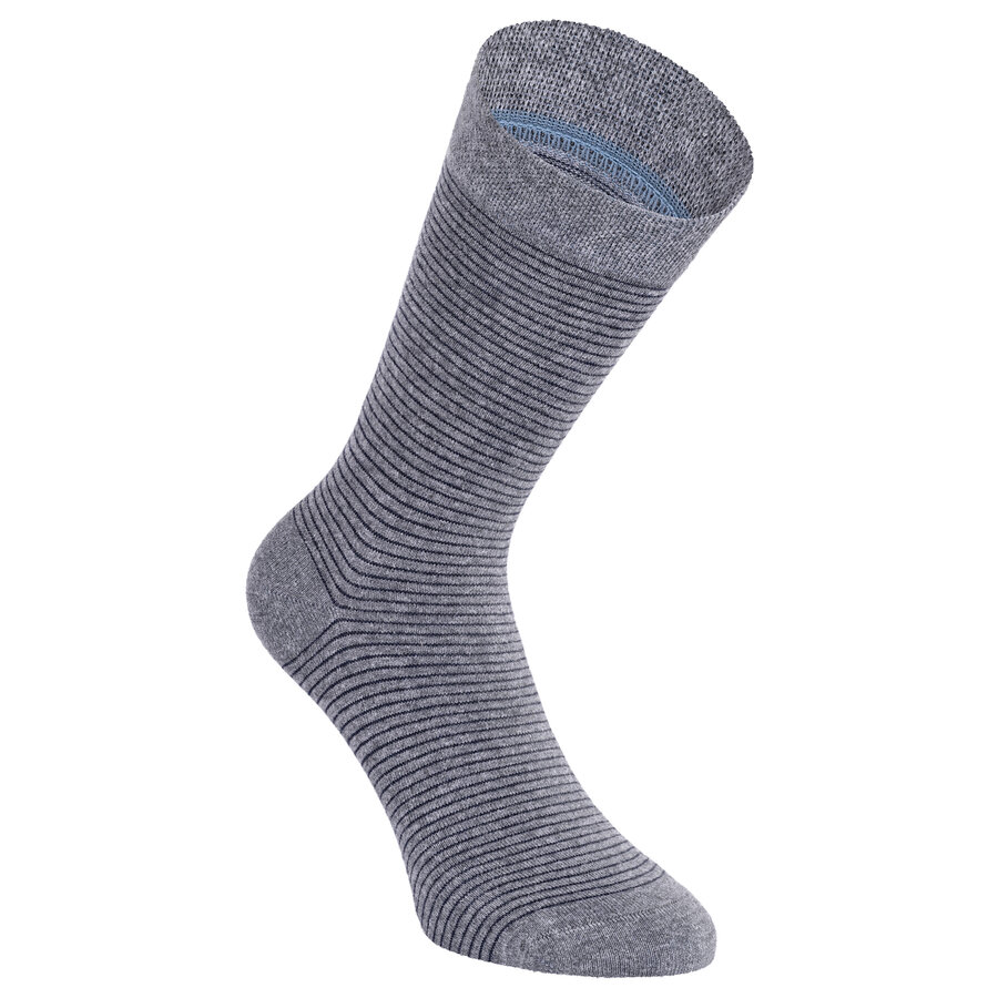 Damen Socken Baumwolle Apollo Muster Ringel Herzen Sterne grau-marine-mix - 34