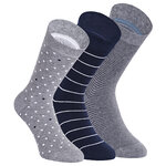 Damen Socken Bio-Baumwolle Apollo Muster Ringel Herzen Sterne grau-marine-mix - 33