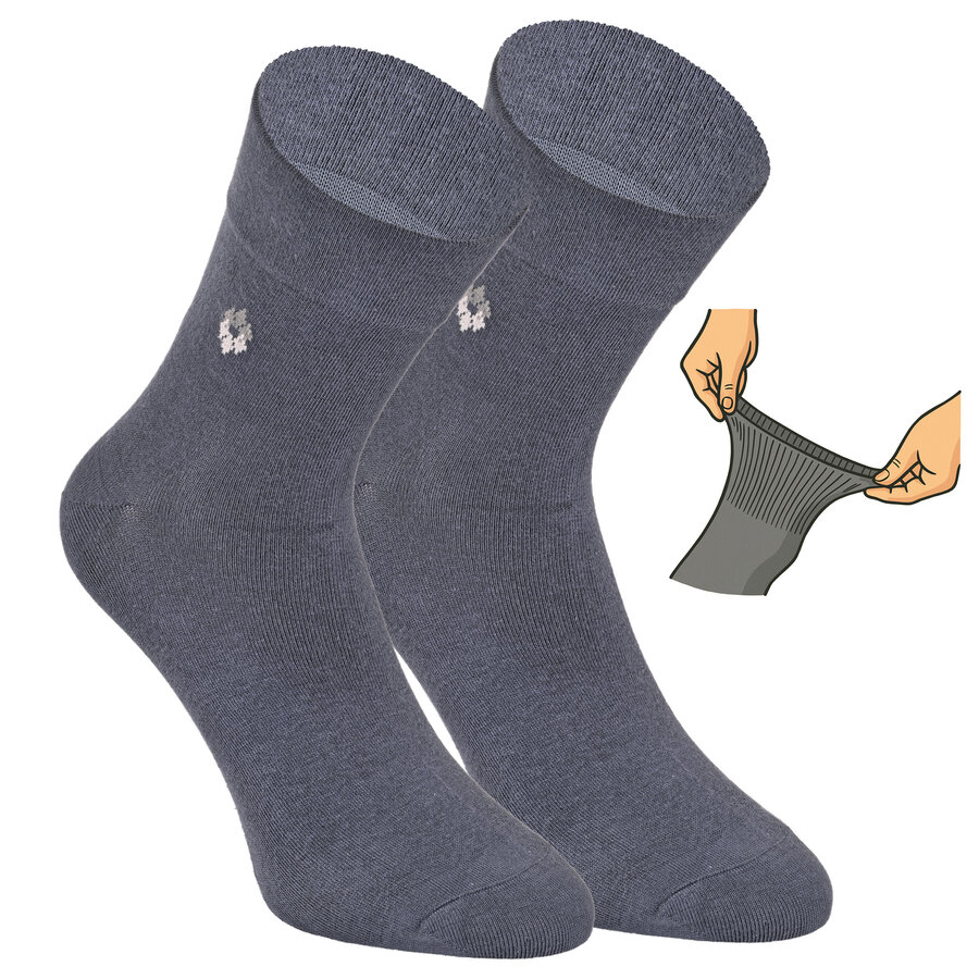 Herren Kurzsocken extra weites Bündchen stahlgrau - 6