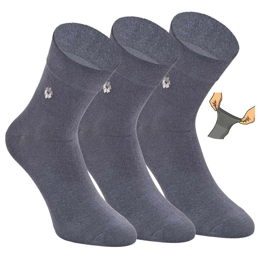 Herren Kurzsocken extra weites Bündchen stahlgrau