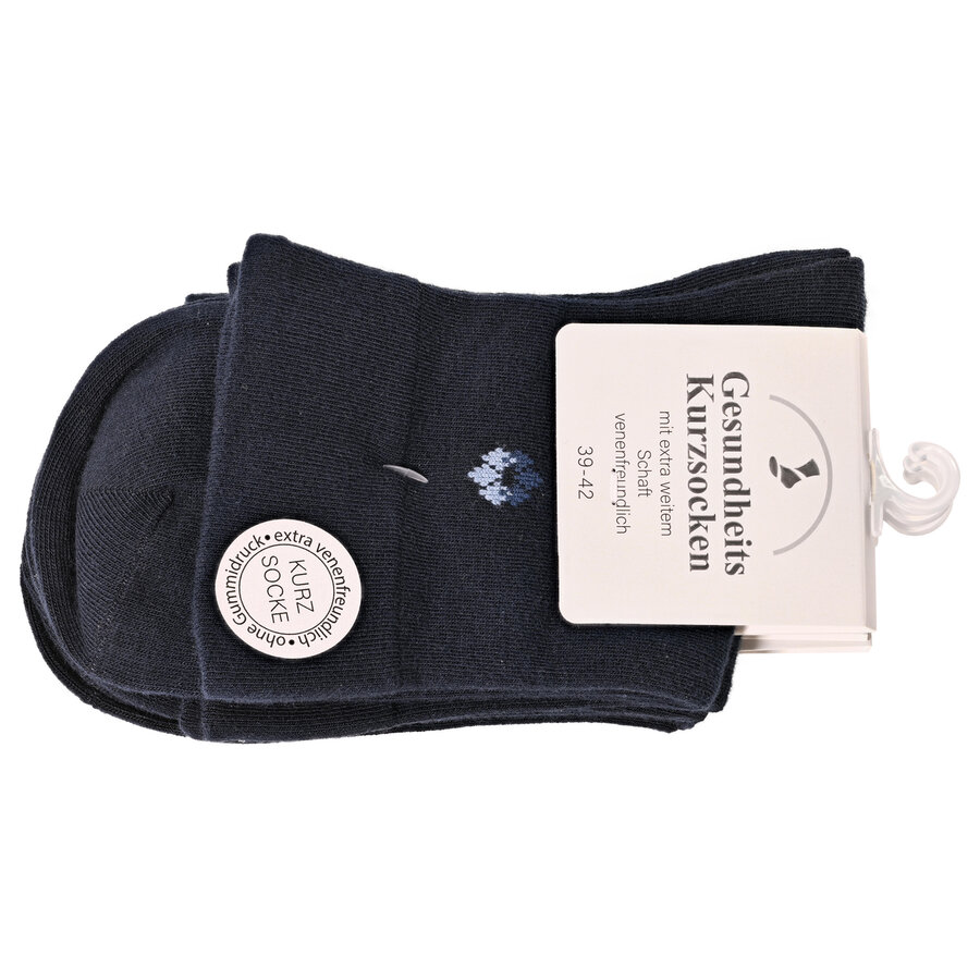 Herren Kurzsocken extra weites Bündchen navy-marine-blau - 2