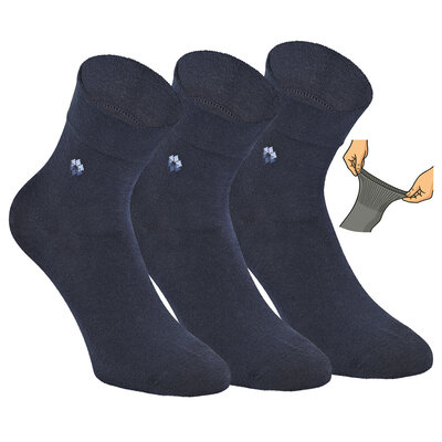 Herren Kurzsocken extra weites Bündchen navy-marine-blau