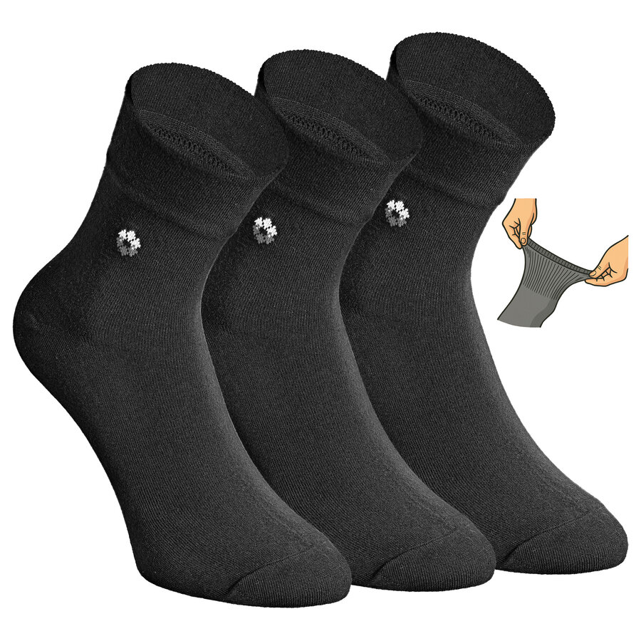 Herren Kurzsocken Bündchen extra weit schwarz
