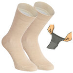Damensocken extra breites Komfort-Bündchen und Schaft beige-mix - 22