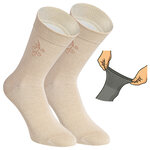 Damensocken extra breites Komfort-Bündchen und Schaft beige-mix - 15