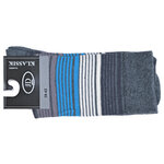 Ringel-Damensocken Bio-Baumwolle Made in Germany grau-blau-style - 2