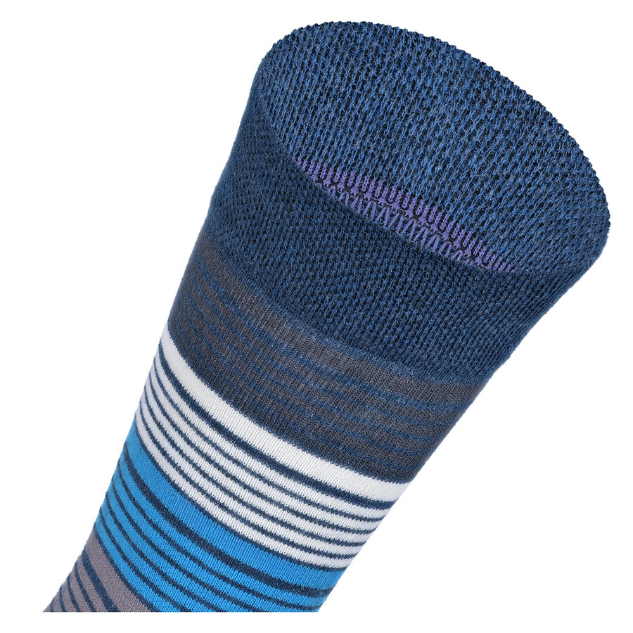 Ringel-Damensocken Baumwolle Made in Germany blau-grau-style - 5
