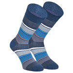 Ringel-Damensocken Bio-Baumwolle Made in Germany blau-grau-style - 1