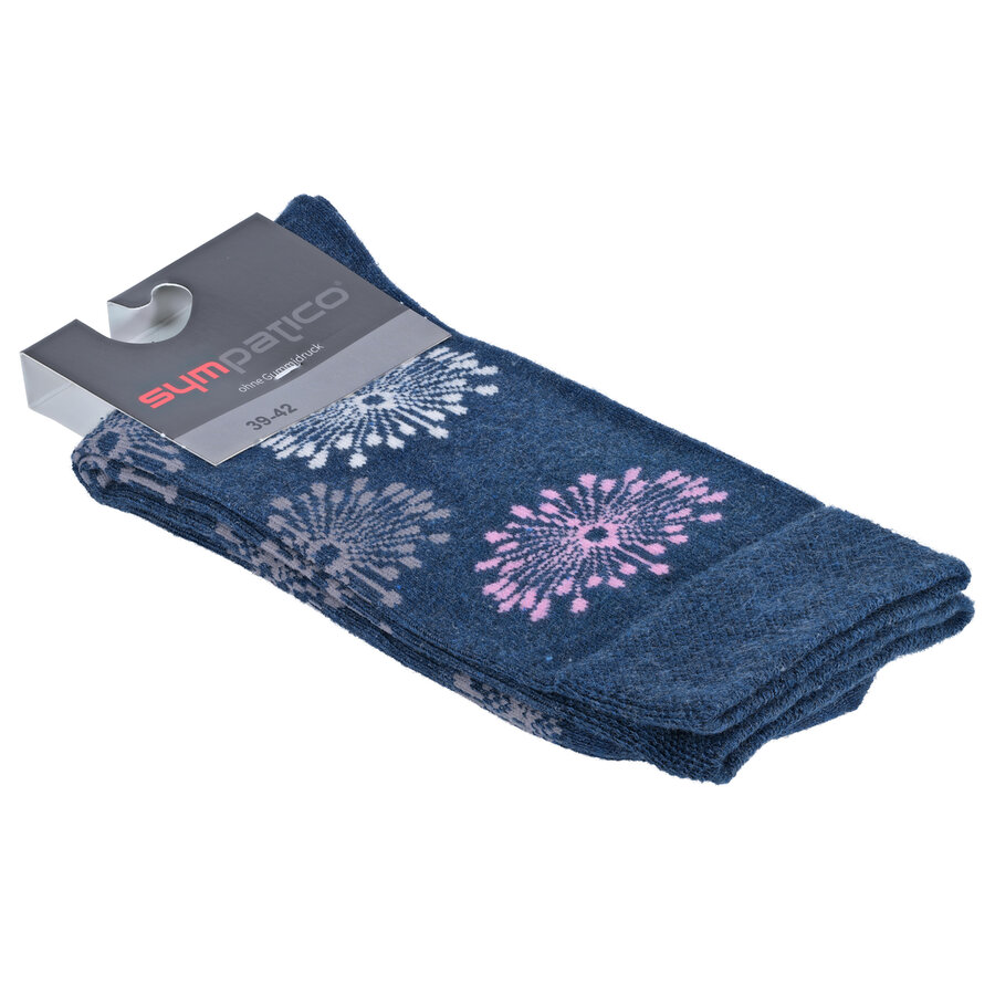 Damensocken Baumwolle Made in Germany Pusteblume blau-style - 5