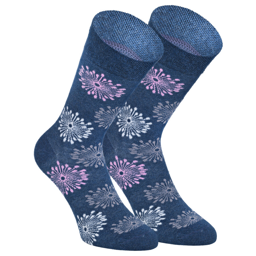 Damensocken Bio-Baumwolle Made in Germany Pusteblume blau-style