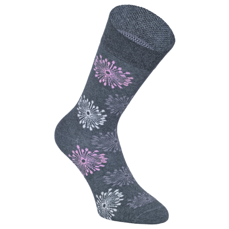 Damensocken Baumwolle Made in Germany Pusteblume grau-style - 4