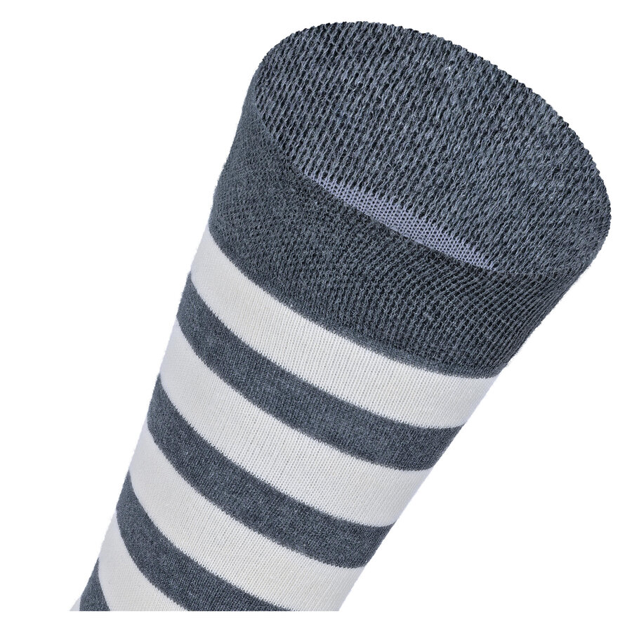 Damensocken Baumwolle Made in Germany Blockstreifen grau-style - 4