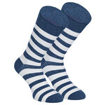 Damensocken Bio-Baumwolle Made in Germany Blockstreifen blau-style - 1