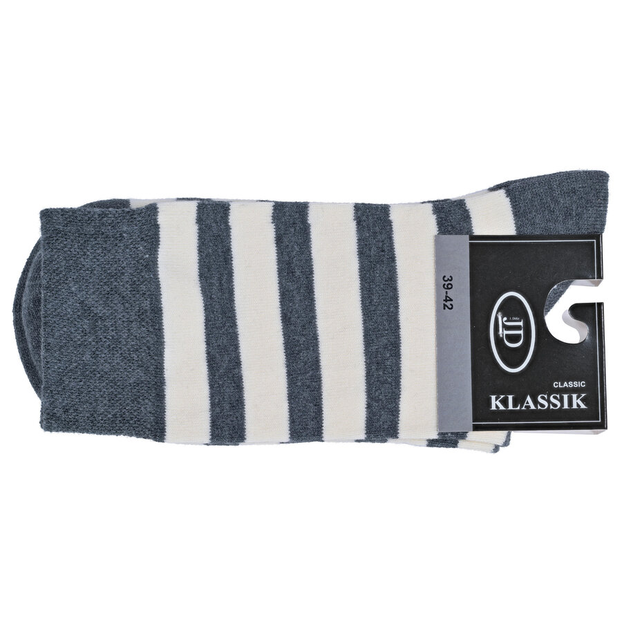 Damensocken Baumwolle Made in Germany Blockstreifen grau-style - 2