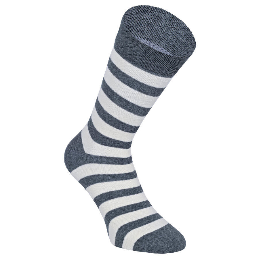 Damensocken Baumwolle Made in Germany Blockstreifen grau-style - 5
