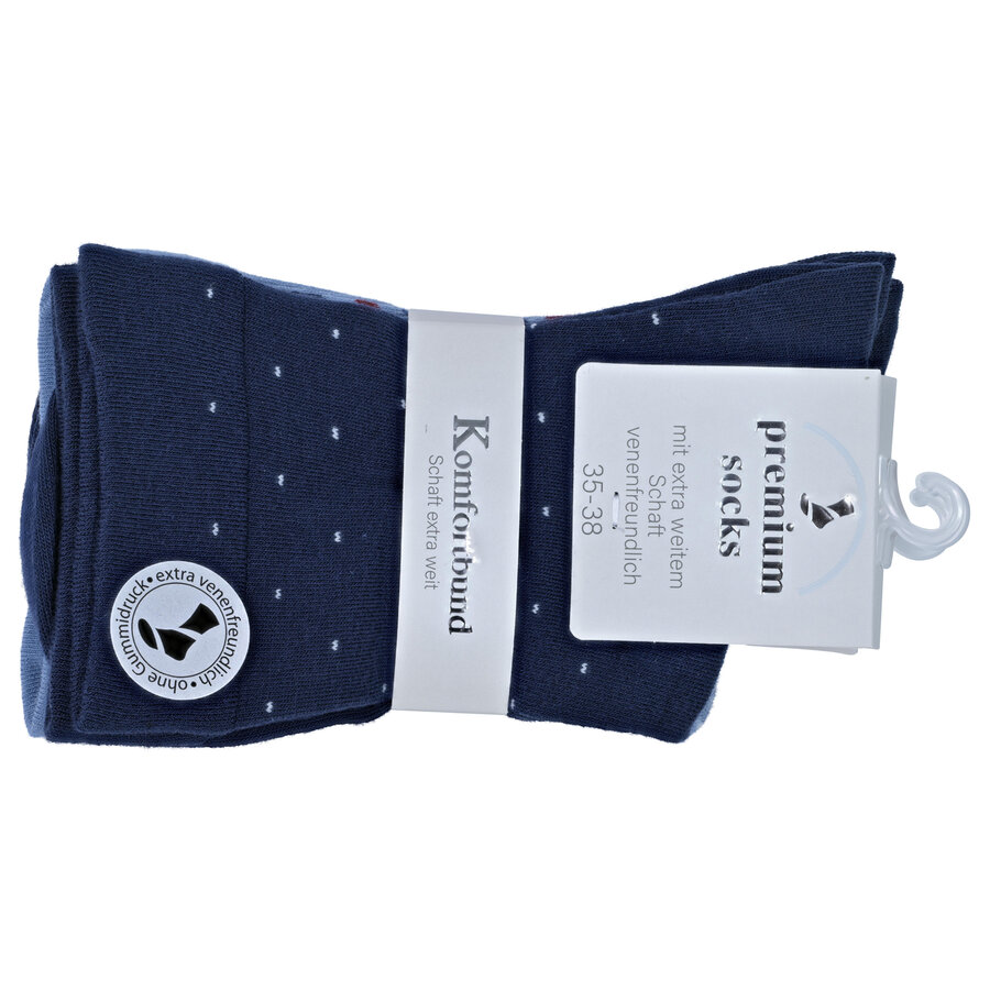 Damensocken extra breites Bündchen und Schaft bunt-mix mit Muster - 12