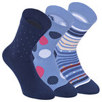 Damensocken extra breites Bündchen und Schaft bunt-mix mit Muster - 37